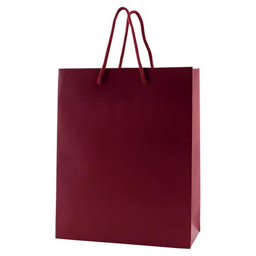 8 x 4 x 10 MATTE MAROON EUROTOTE SHOPPING BAGS