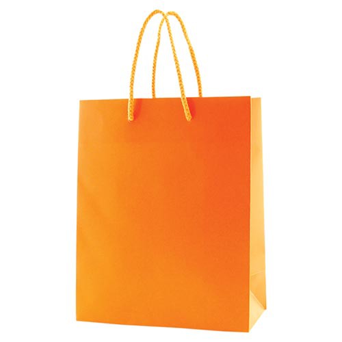 8 x 4 x 10 MATTE ORANGE EUROTOTE SHOPPING BAGS