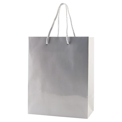 8 x 4 x 10 PLATINUM GLOSS PAPER EUROTOTE SHOPPING BAGS