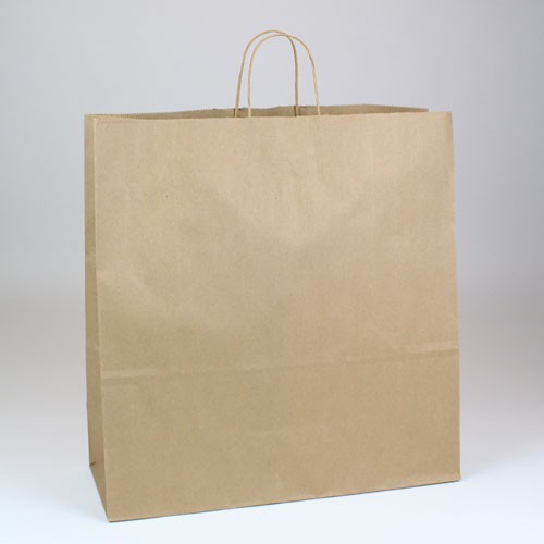 18 x 7 x 18.75 ECONOMY NATURAL KRAFT PAPER SHOPPING BAGS