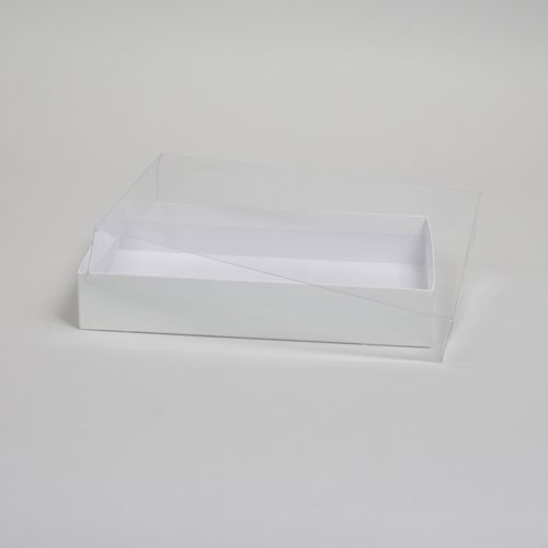 2 Clear Rectangle PVC Gift Favor Box with Organza Bow