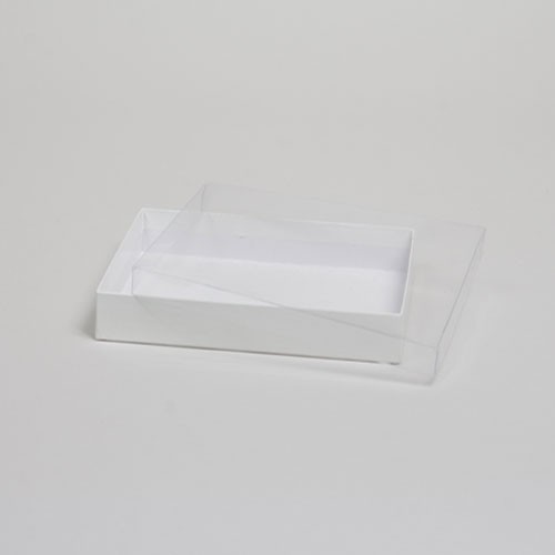 9-5/8 x 6-3/8 x 1-5/8  WHITE GLOSS CLEAR TOP GIFT BOXES