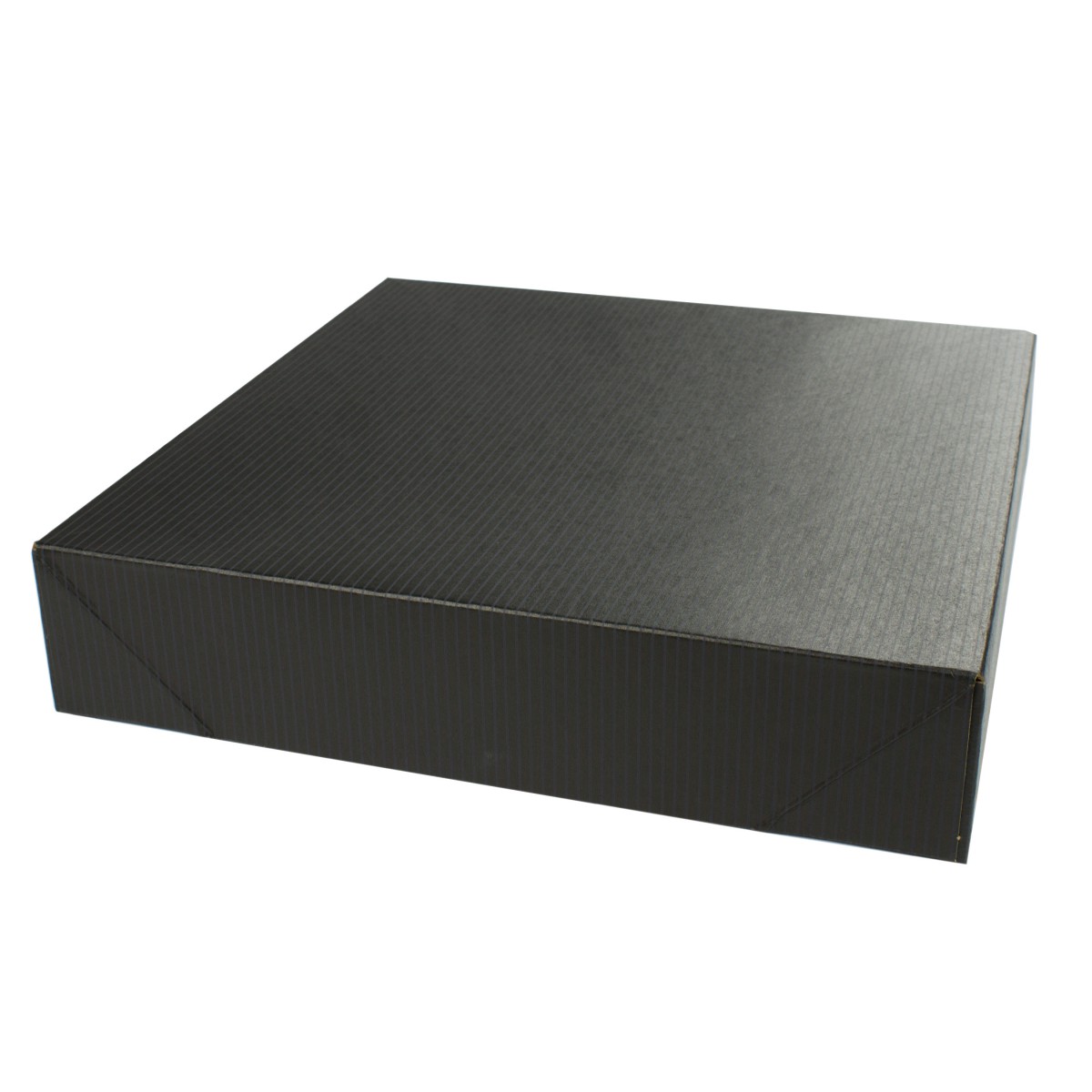 12 x 12 x 2.5 BLACK PINSTRIPE TWO-PIECE GIFT BOXES