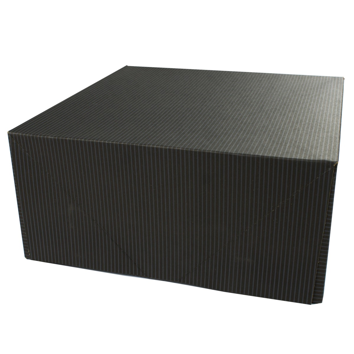 12 x 12 x 5.5 BLACK PINSTRIPE TWO-PIECE GIFT BOXES