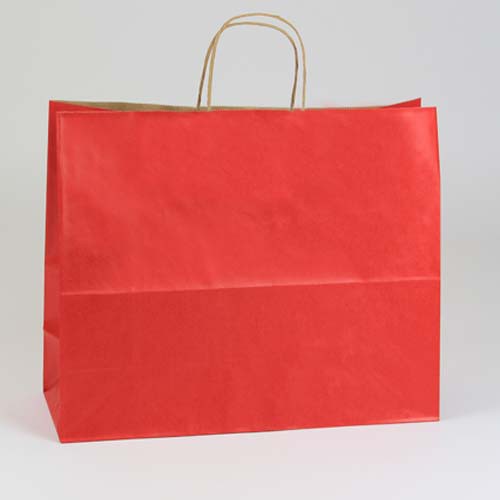 16 x 6 x 13 REALLY RED MATTE SHADOWSTRIPE PAPER BAGS