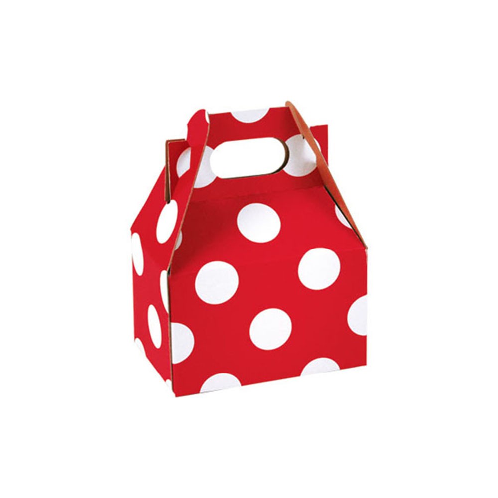 4 x 2.5 x 2.5 CHEERY RED DOTS GABLE BOXES