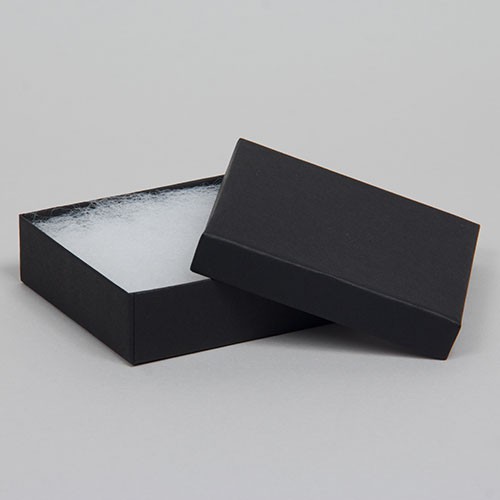 (#33) 3-1/2 x 3-1/2 x 1 MATTE ONYX BLACK JEWELRY BOXES