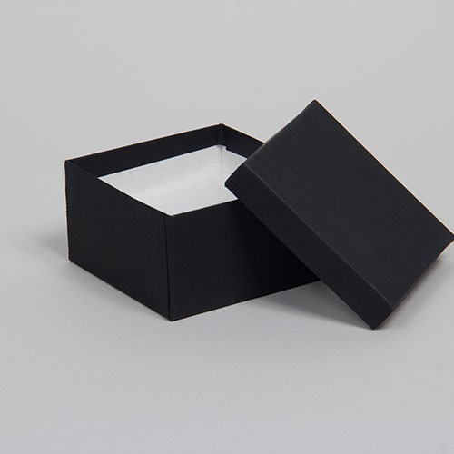 (#34) 3-1/2 x 3-1/2 x 2 MATTE ONYX BLACK JEWELRY BOXES