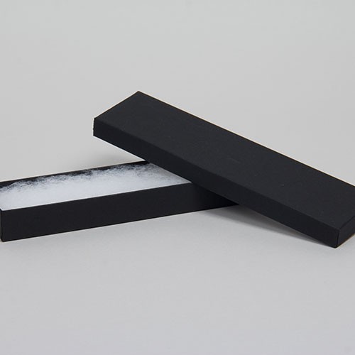 (#82A) 8 x 2 x 7/8 MATTE ONYX BLACK JEWELRY BOXES