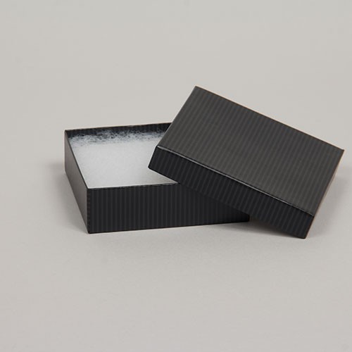(#33) 3-1/2 x 3-1/2 x 1 BLACK PINSTRIPE JEWELRY BOXES