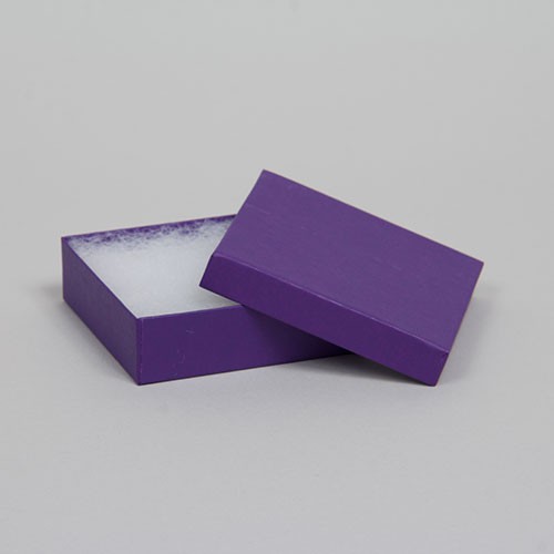 (#33) 3-1/2 x 3-1/2 x 1 MATTE DEEP PURPLE JEWELRY BOXES
