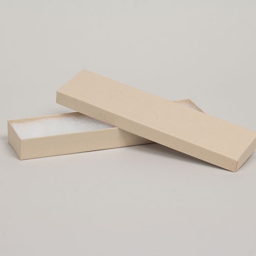 (#82A) 8 x 2 x 7/8 OATMEAL STRIPE JEWELRY BOXES