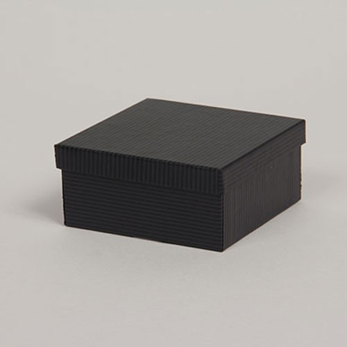 (#33D) 3-1/2 x 3-1/2 x 1-1/2 BLACK PINSTRIPE JEWELRY BOXES