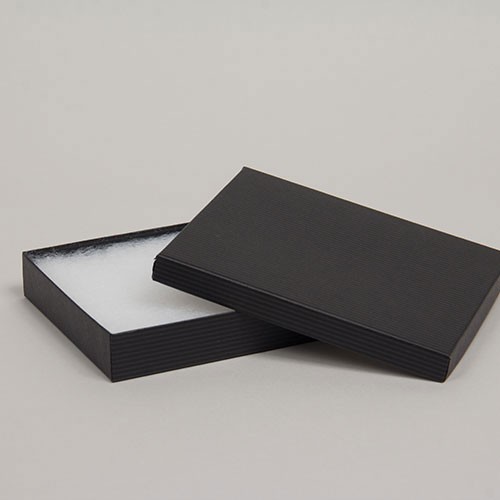 (#53) 5-1/4 x 3-3/4 x 7/8 BLACK PINSTRIPE JEWELRY BOXES