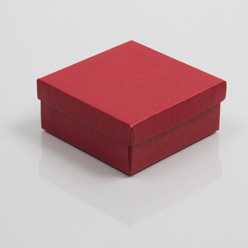 (#33D) 3-1/2 x 3-1/2 x 1-1/2 MATTE BRICK RED JEWELRY BOXES