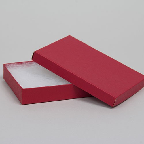 (#53) 5-1/4 x 3-3/4 x 7/8 MATTE BRICK RED JEWELRY BOXES