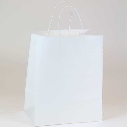 10 x 7 x 12 ECONOMY WHITE KRAFT PAPER SHOPPING BAGS