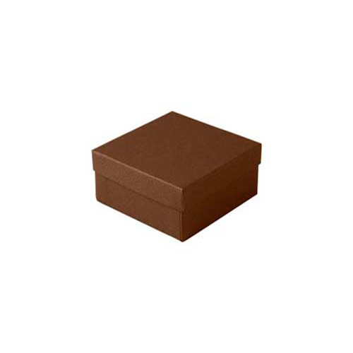 (#33D) 3-1/2 x 3-1/2 x 1-1/2 COCOA JEWELRY BOXES