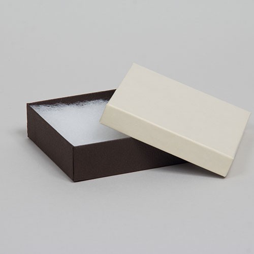 (#33) 3-1/2 x 3-1/2 x 1 COFFEE & CREAM JEWELRY BOXES
