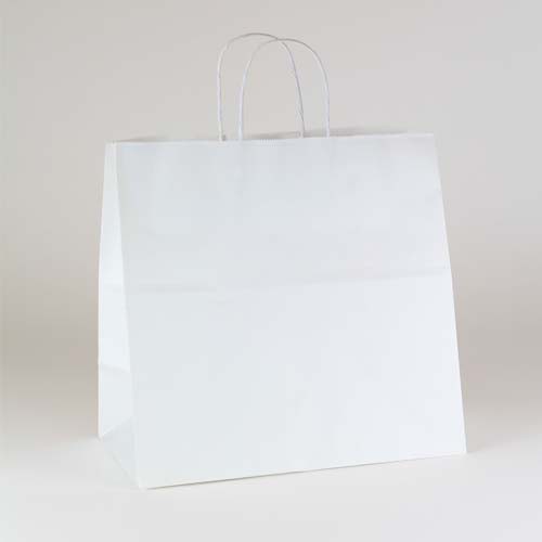 13 x 7 x 13 ECONOMY WHITE KRAFT PAPER SHOPPING BAGS