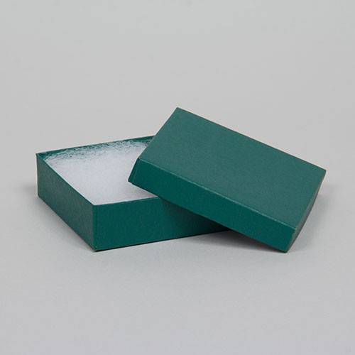 (#33) 3-1/2 x 3-1/2 x 1 MATTE DEEP GREEN JEWELRY BOXES