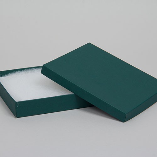 (#65) 6 x 5 x 1 MATTE DEEP GREEN JEWELRY BOXES
