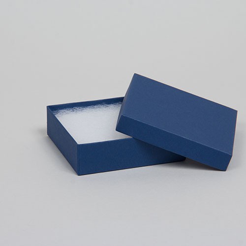 (#33) 3-1/2 x 3-1/2 x 1 MATTE NAVY BLUE JEWELRY BOXES