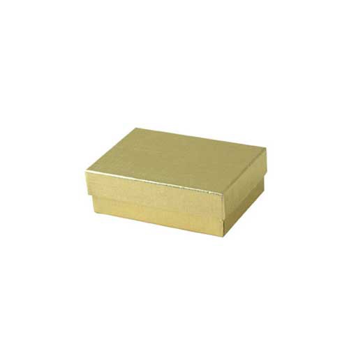 (#32) 3-1/6 x 2-1/8 x 1 GOLD LINEN JEWELRY BOXES