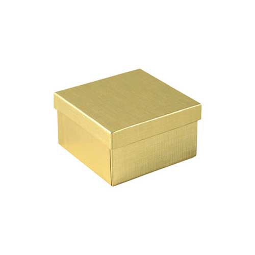 (#34) 3-1/2 x 3-1/2 x 2 GOLD LINEN JEWELRY BOXES