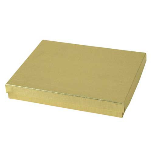 (#75) 7 x 5-1/2 x 1 GOLD LINEN JEWELRY BOXES