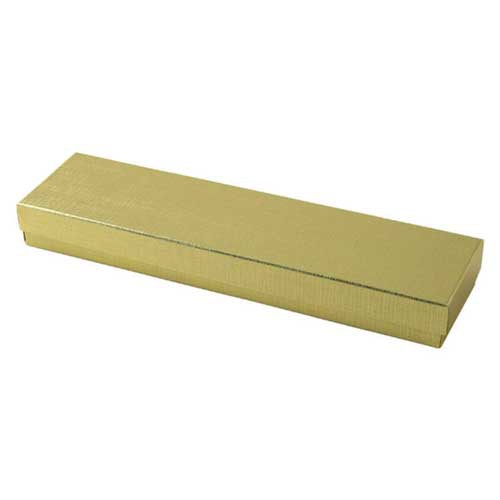 (#82A) 8 x 2 x 7/8 GOLD LINEN JEWELRY BOXES