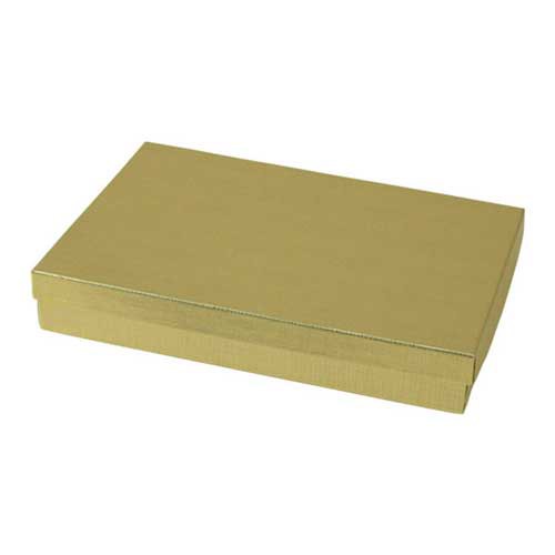 (#85) 8 x 5-1/2 x 1-1/4 GOLD LINEN JEWELRY BOXES