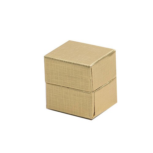 (#102) 1-1/2 x 1-1/4 x 1-1/2 GOLD LINEN JEWELRY BOXES