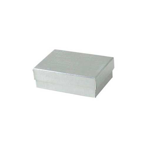 (#32) 3-1/6 x 2-1/8 x 1 SILVER LINEN JEWELRY BOXES