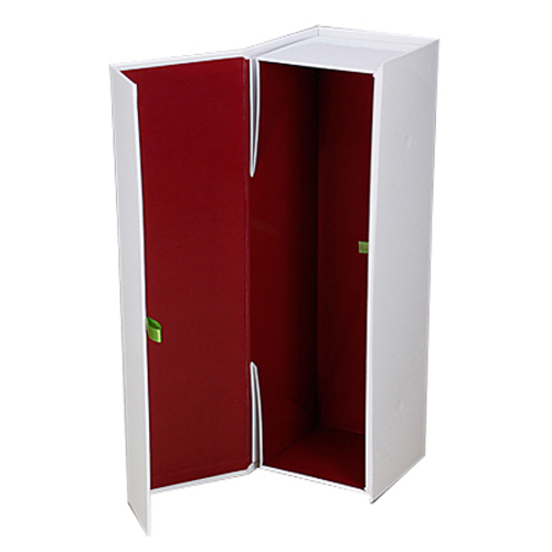 12-1/2 x 3-1/4 x 3-1/4 WHITE & BURGUNDY MAGNETIC GIFT BOX