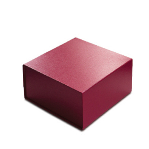 6 x 6 x 2-3/4 RED LEATHER MAGNETIC GIFT BOX