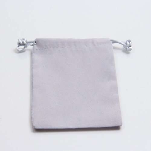 3 x 4 SILVER VELVET DRAWSTRING POUCHES