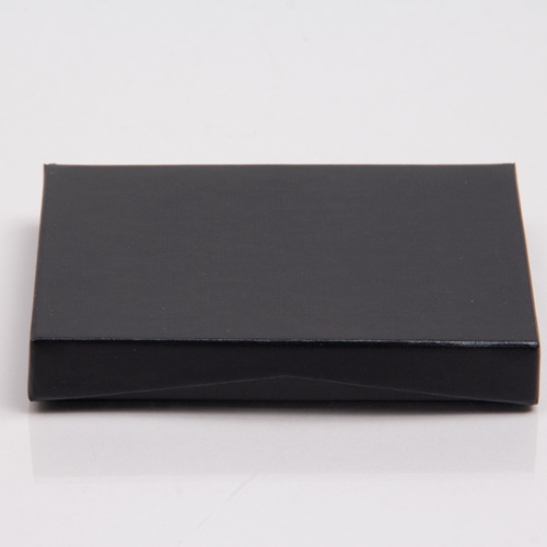 4-5/8 x 3-3/8 x 5/8 BLACK LINEN GIFT CARD BOX WITH SILVER POP-UP INSERT