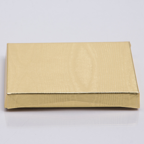 4-5/8 x 3-3/8 x 5/8 METALLIC GOLD GIFT CARD BOX WITH PLATFORM INSERT