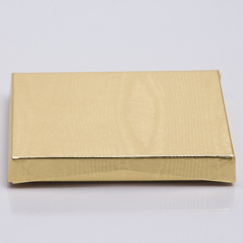 4-5/8 x 3-3/8 x 5/8 METALLIC GOLD GIFT CARD BOX WITH PLATFORM INSERT