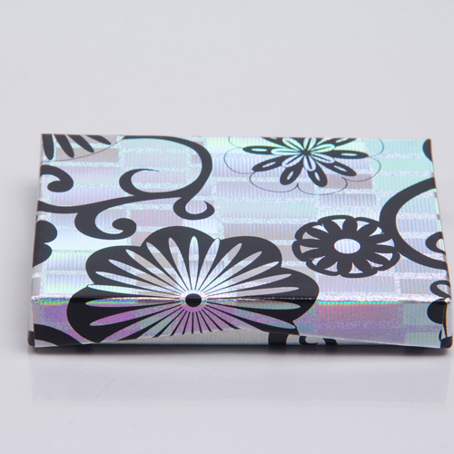 4-5/8 x 3-3/8 x 5/8 HOLO. FLOWERS GIFT CARD BOX WITH POP-UP INSERT