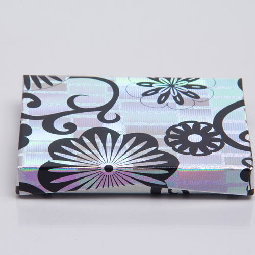 4-5/8 x 3-3/8 x 5/8 HOLOGRAM FLOWERS GIFT CARD BOX WITH PLATFORM INSERT