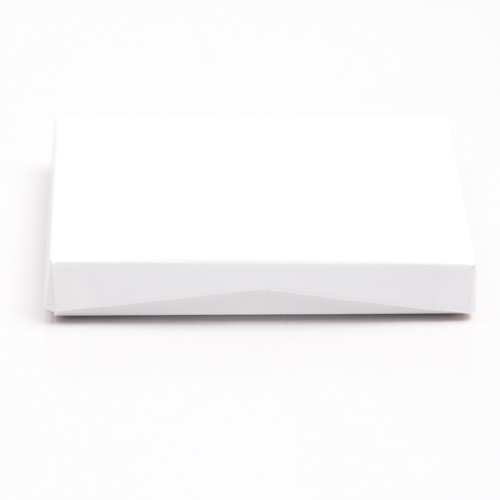 4-5/8 x 3-3/8 x 5/8 WHITE LINEN GIFT CARD BOX WITH GOLD POP-UP INSERT