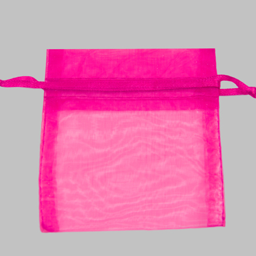 3 x 4  FUSCHIA SHEER ORGANZA POUCHES