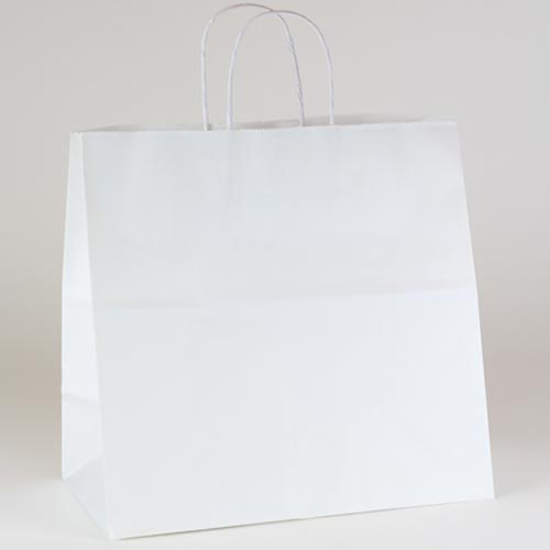 24 x 7.5 x 18.75 WHITE KRAFT PAPER SHOPPING BAGS