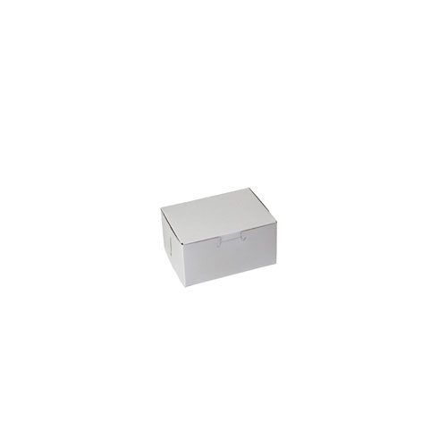 5.5 x 4 x 2.875 WHITE ONE-PIECE BAKERY BOXES