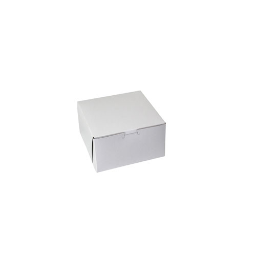 7 x 7 x 3 WHITE ONE-PIECE BAKERY BOXES