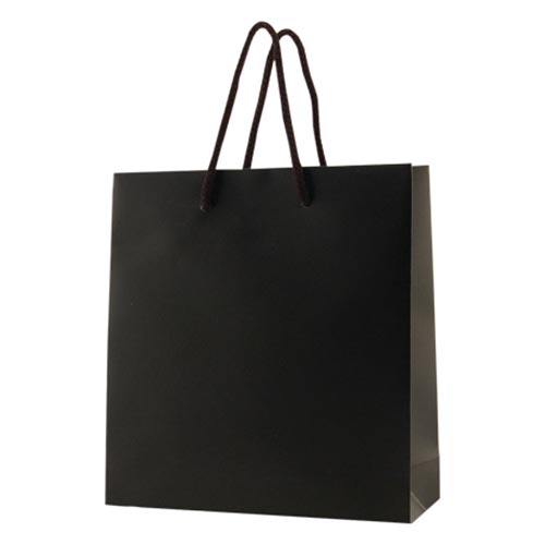 6 x 3.5 x 6.5 MATTE BLACK EUROTOTE SHOPPING BAGS