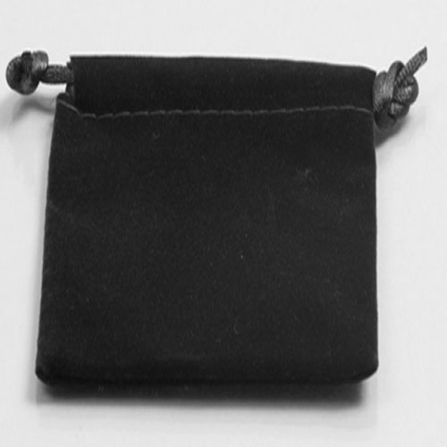 POUCH 4 x 3 inch LARGE BLACK VELOUR Crystal Bag with Drawstring Closure 