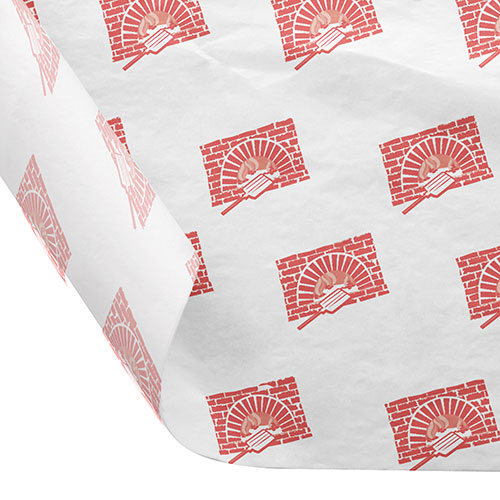12 x 12 FOOD SAFE TISSUE BASKET LINERS 18# DRY WAX - BRICK OVEN